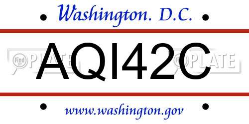 AQI42C District Of Columbia License Plate