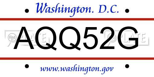 AQQ52G District Of Columbia License Plate