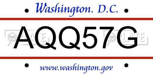AQQ57G District Of Columbia License Plate