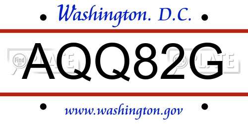 AQQ82G District Of Columbia License Plate
