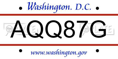 AQQ87G District Of Columbia License Plate