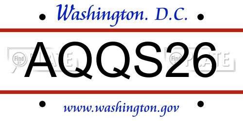 AQQS26 District Of Columbia License Plate