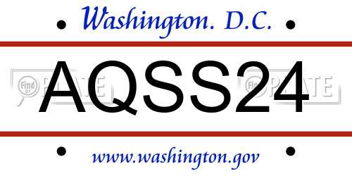 AQSS24 District Of Columbia License Plate