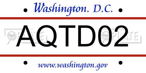 AQTD02 District Of Columbia License Plate