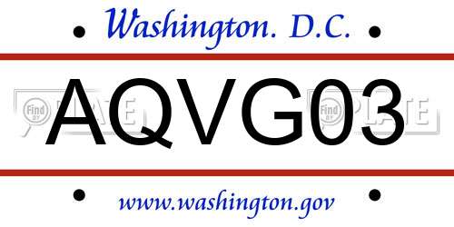 AQVG03 District Of Columbia License Plate