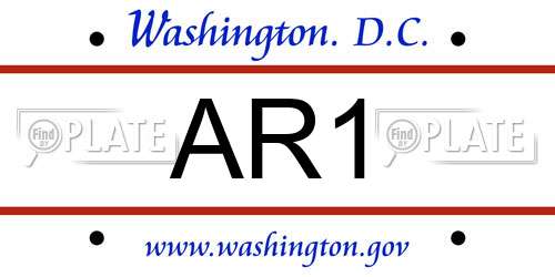AR1 District Of Columbia License Plate