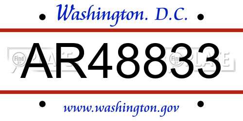 AR48833 District Of Columbia License Plate