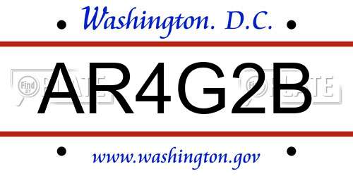 AR4G2B District Of Columbia License Plate