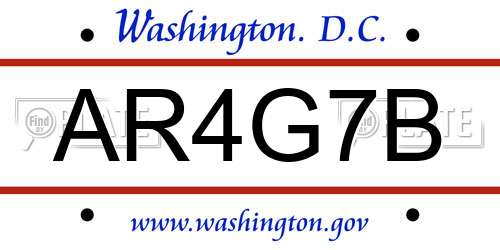 AR4G7B District Of Columbia License Plate