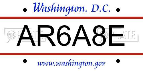 AR6A8E District Of Columbia License Plate