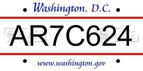 AR7C624 District Of Columbia License Plate