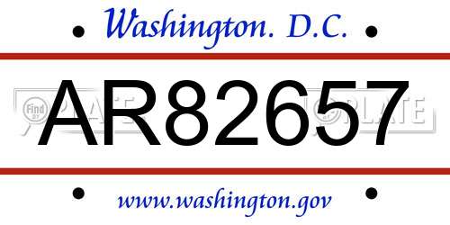 AR82657 District Of Columbia License Plate