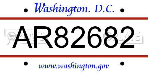 AR82682 District Of Columbia License Plate
