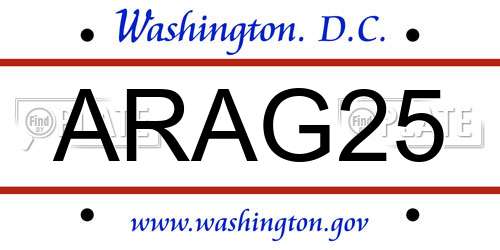 ARAG25 District Of Columbia License Plate