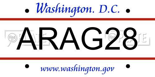 ARAG28 District Of Columbia License Plate