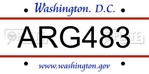 ARG483 District Of Columbia License Plate