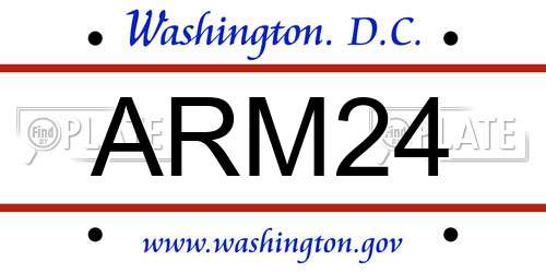 ARM24 District Of Columbia License Plate