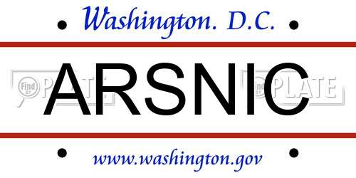 ARSNIC District Of Columbia License Plate