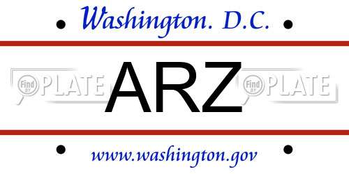 ARZ District Of Columbia License Plate