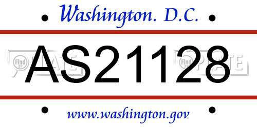 AS21128 District Of Columbia License Plate