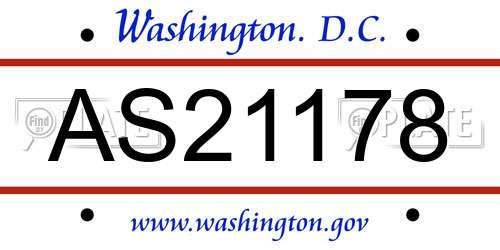 AS21178 District Of Columbia License Plate
