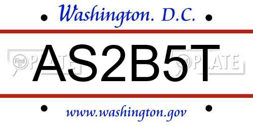 AS2B5T District Of Columbia License Plate