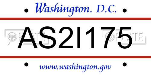 AS2I175 District Of Columbia License Plate