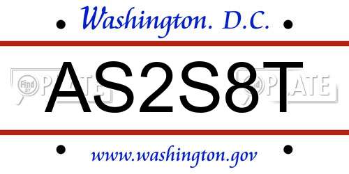 AS2S8T District Of Columbia License Plate