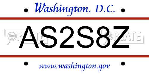 AS2S8Z District Of Columbia License Plate