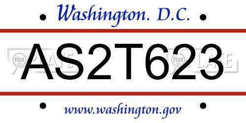 AS2T623 District Of Columbia License Plate