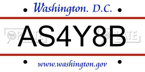 AS4Y8B District Of Columbia License Plate
