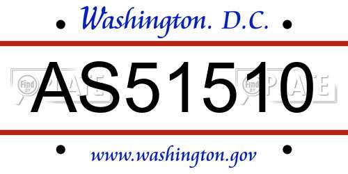 AS51510 District Of Columbia License Plate