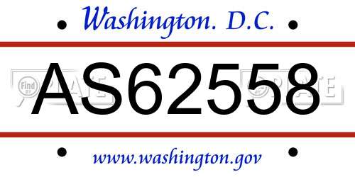 AS62558 District Of Columbia License Plate