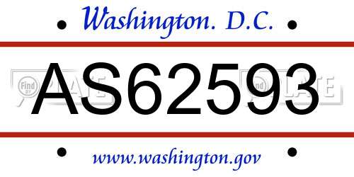 AS62593 District Of Columbia License Plate