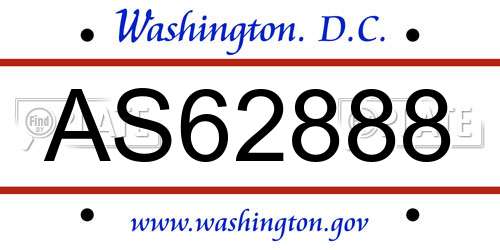 AS62888 District Of Columbia License Plate