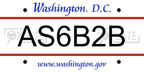 AS6B2B District Of Columbia License Plate