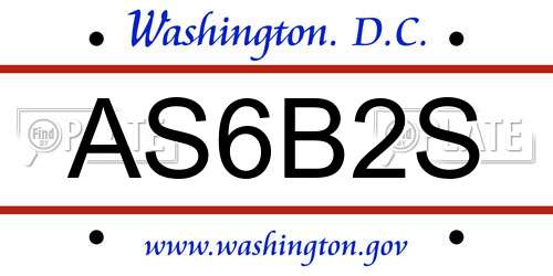 AS6B2S District Of Columbia License Plate