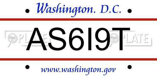 AS6I9T District Of Columbia License Plate