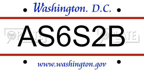 AS6S2B District Of Columbia License Plate