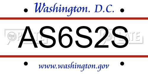 AS6S2S District Of Columbia License Plate