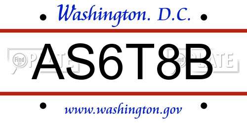 AS6T8B District Of Columbia License Plate