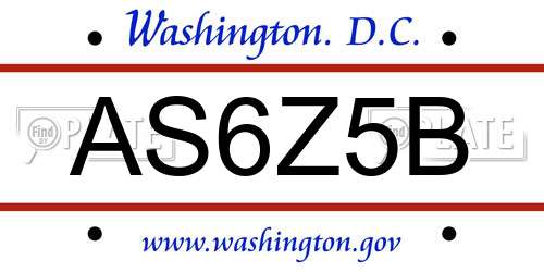 AS6Z5B District Of Columbia License Plate