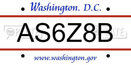 AS6Z8B District Of Columbia License Plate
