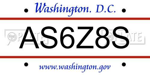 AS6Z8S District Of Columbia License Plate