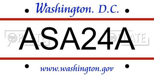 ASA24A District Of Columbia License Plate