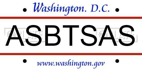 ASBTSAS District Of Columbia License Plate