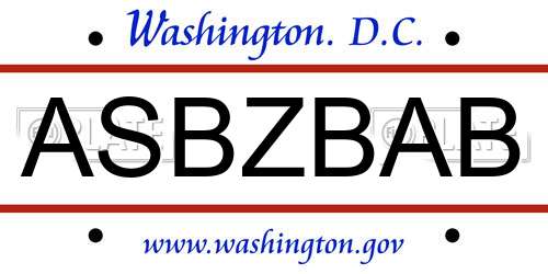 ASBZBAB District Of Columbia License Plate