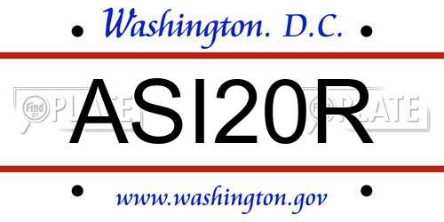 ASI20R District Of Columbia License Plate
