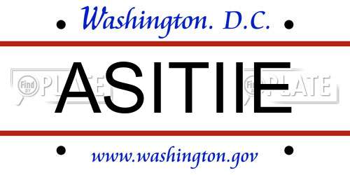 ASITIIE District Of Columbia License Plate