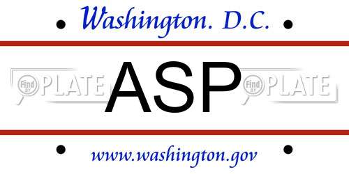 ASP District Of Columbia License Plate